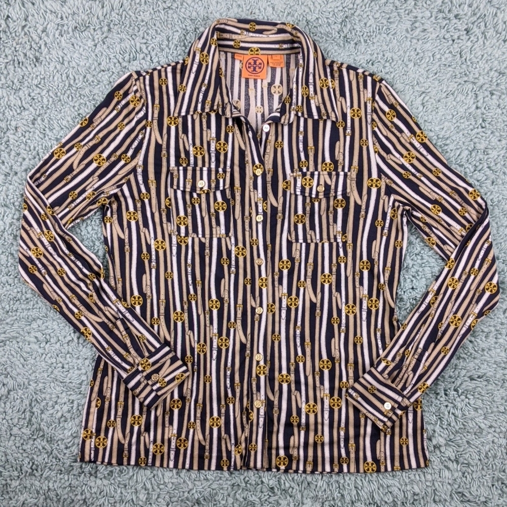 Tory Burch Silk Top Belt Print